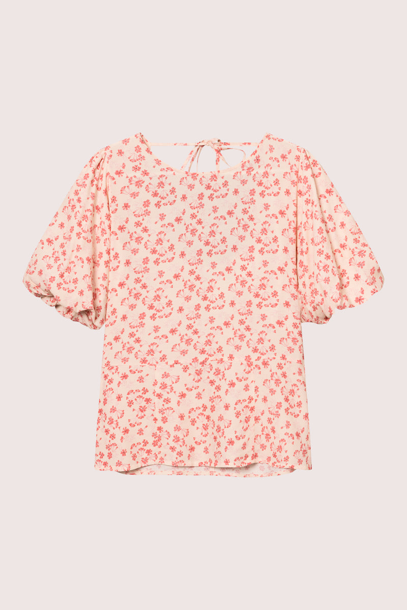 Athilda Blouse - Cream Pink Flower