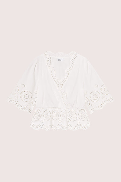 Bea V Neck Blouse - White