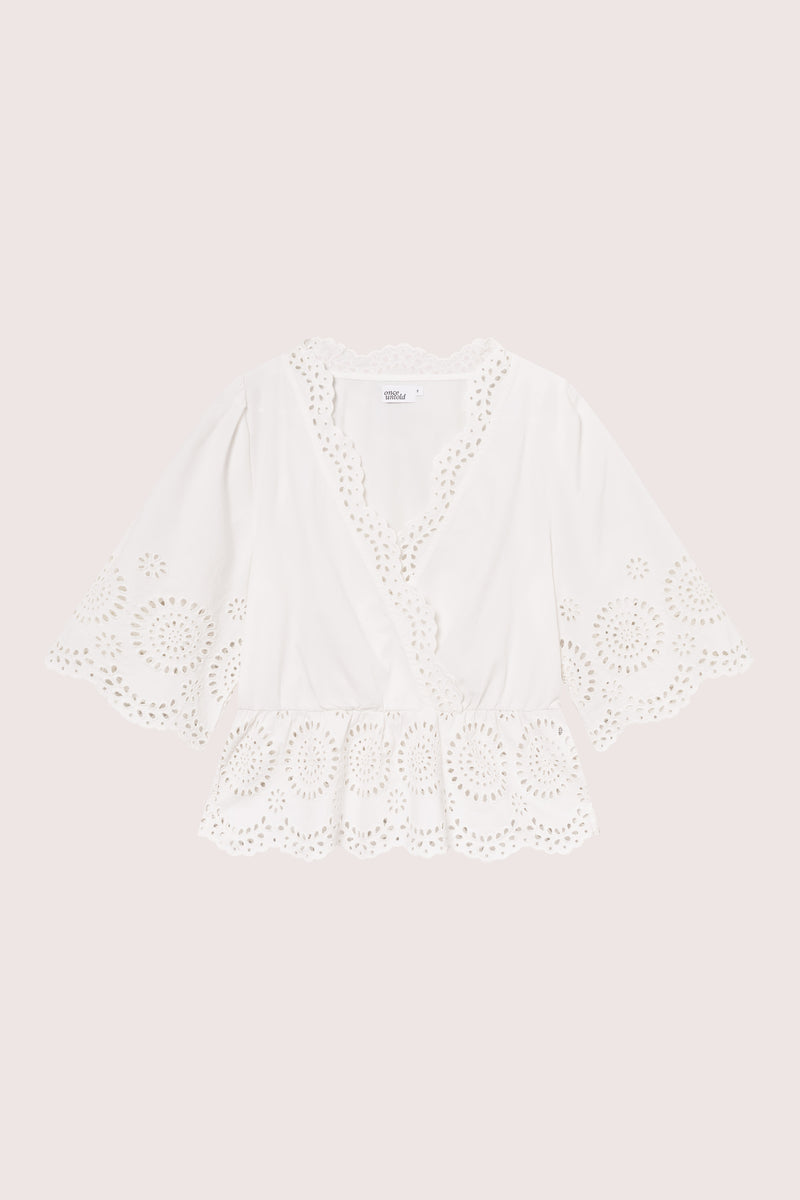 Bea V Neck Blouse - White