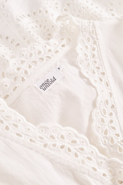 Bea V Neck Blouse - White