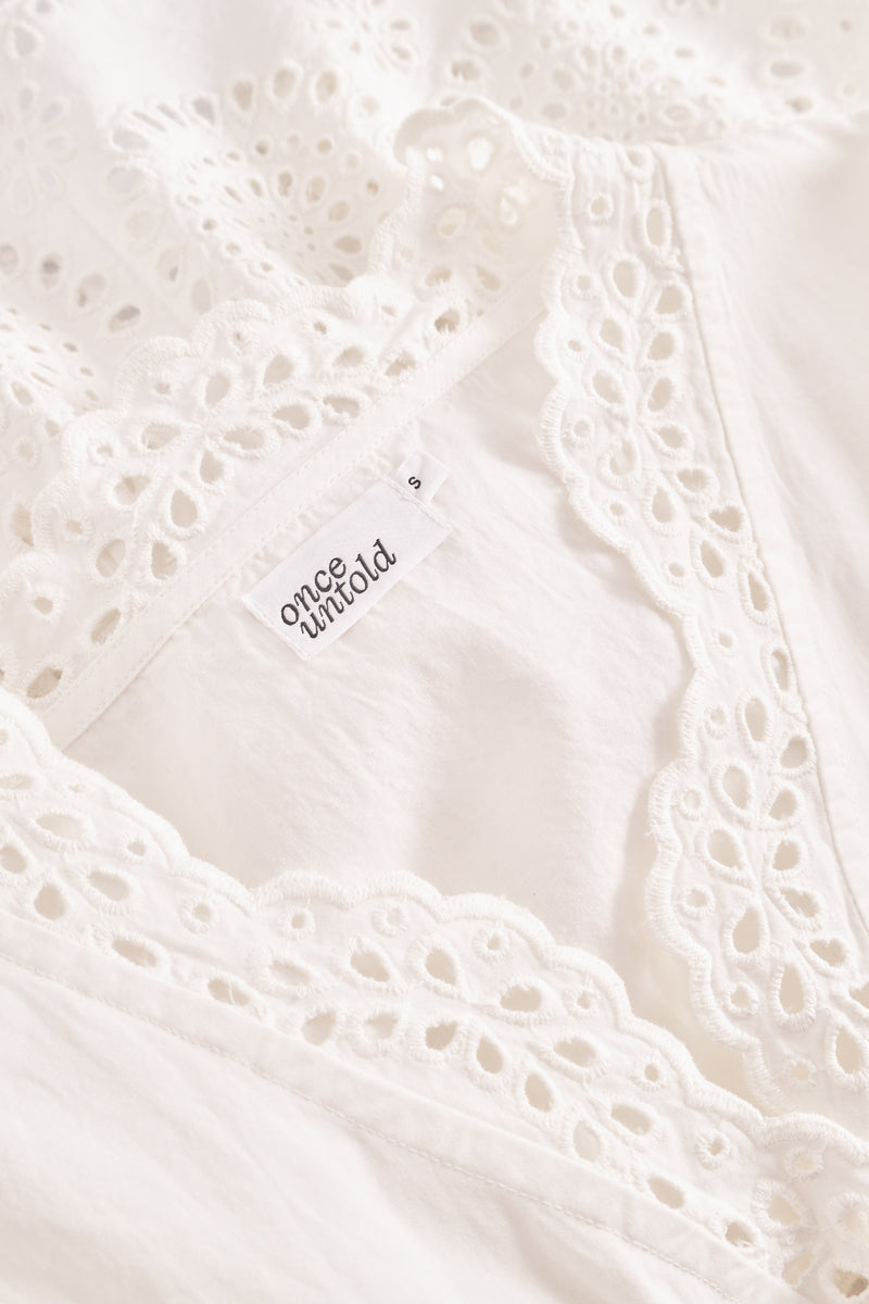 Bea V Neck Blouse - White