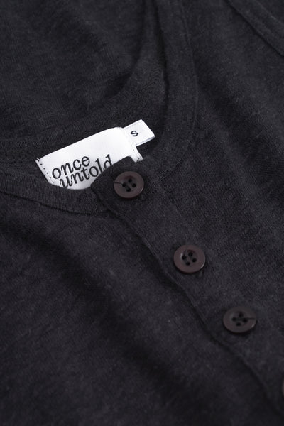 Breeze Button Tank Top - Black