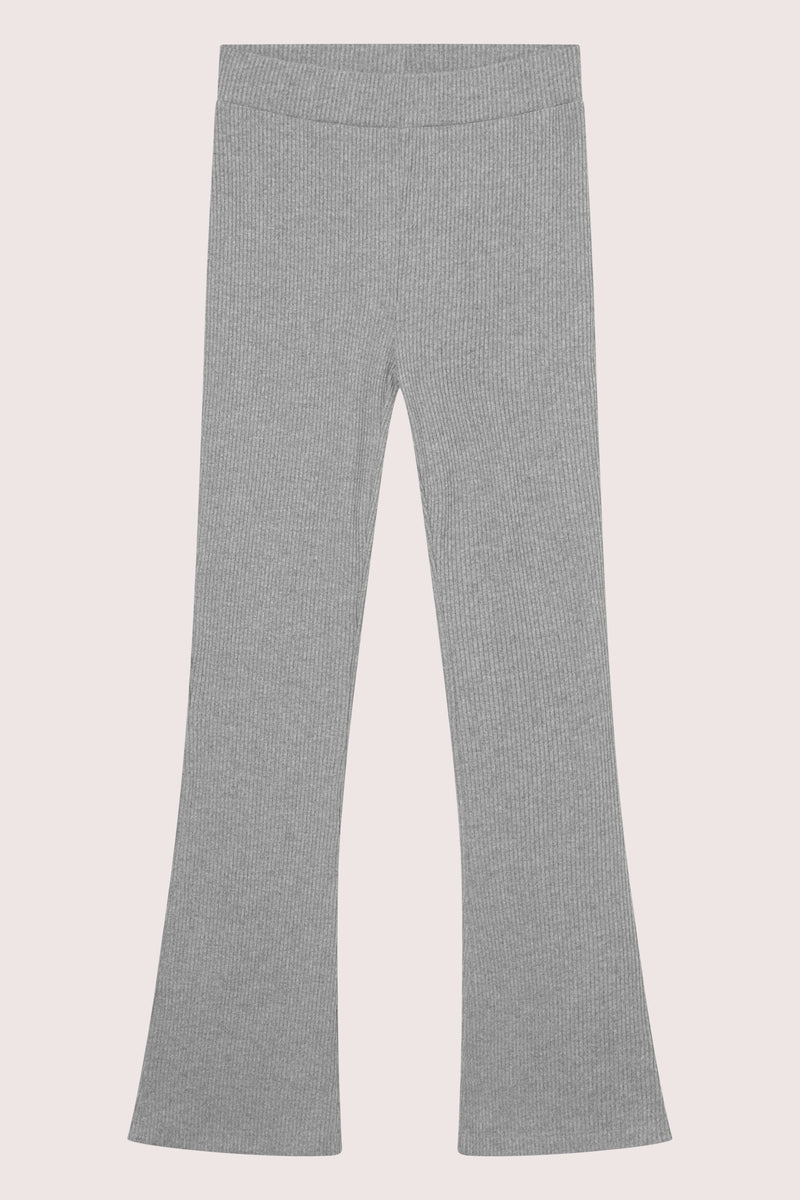Daniela Wide Trouser - Lt Grey Melange