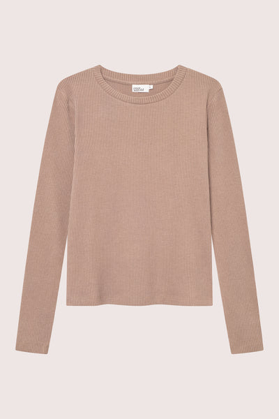 Daniela Rib Top - Brown Melange