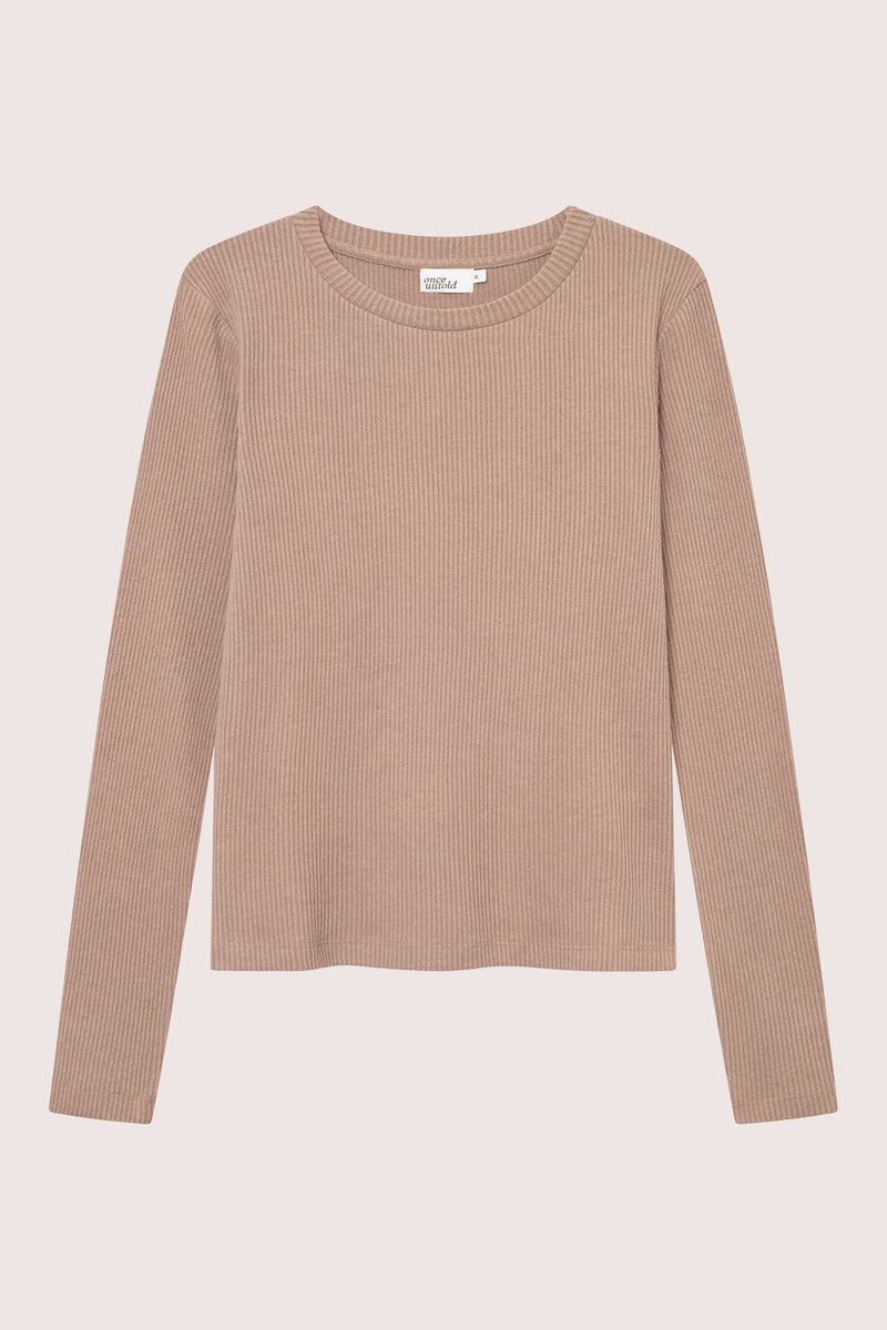 Daniela Rib Top - Brown Melange