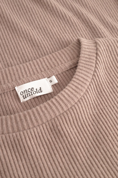 Daniela Rib Top - Brown Melange