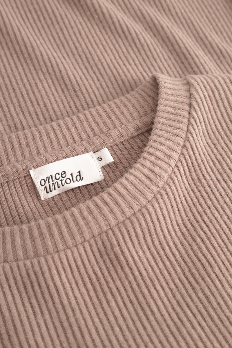 Daniela Rib Top - Brown Melange