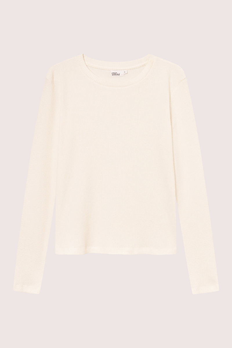 Daniela Rib Top - Turtledove Melange