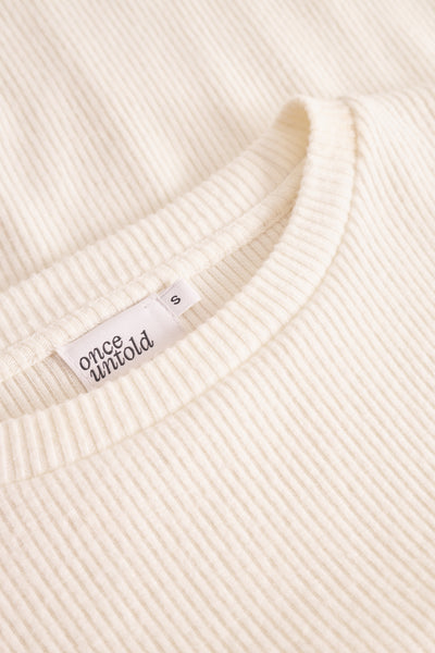 Daniela Rib Top - Turtledove Melange