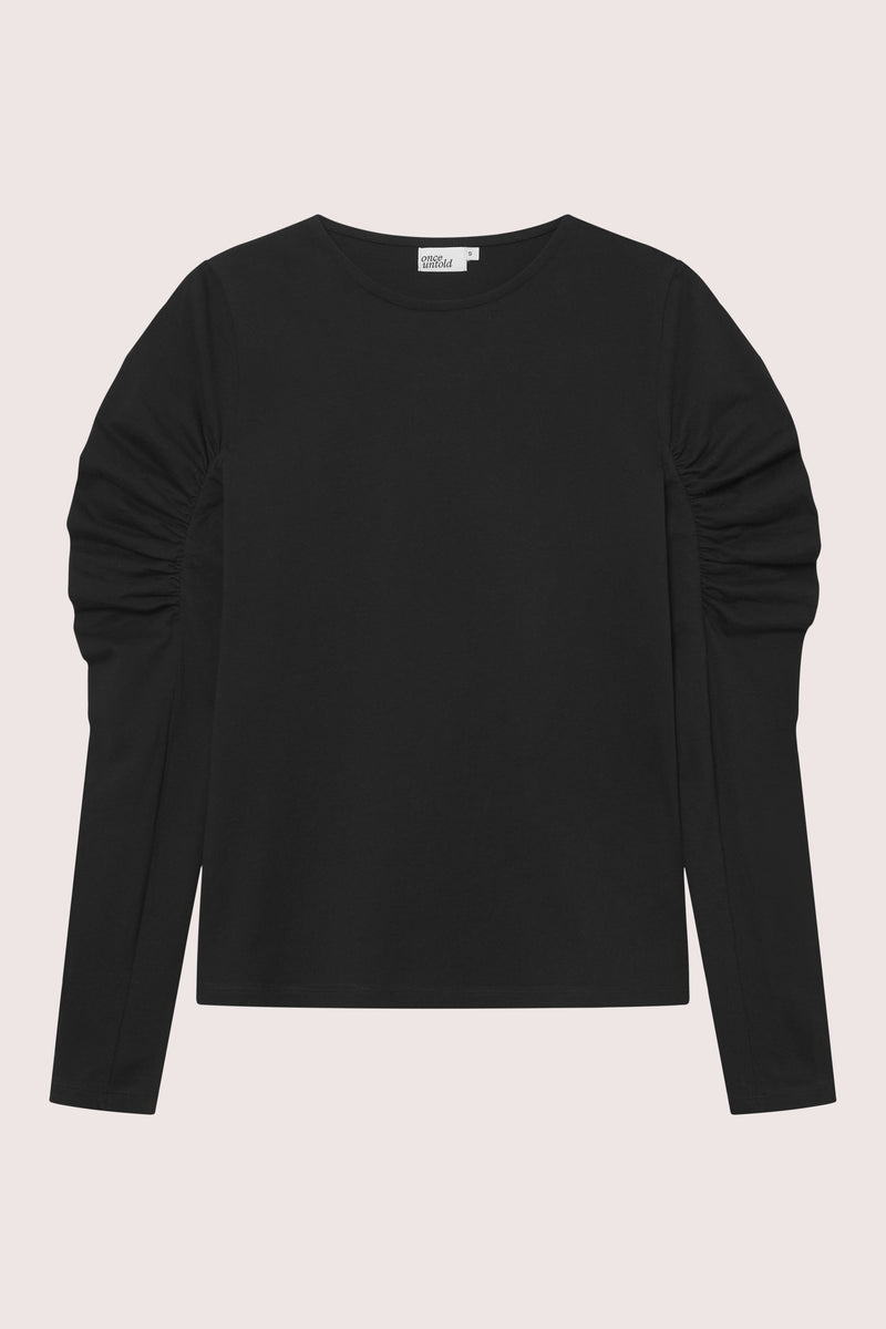 Elfreda Ruched Top - Black