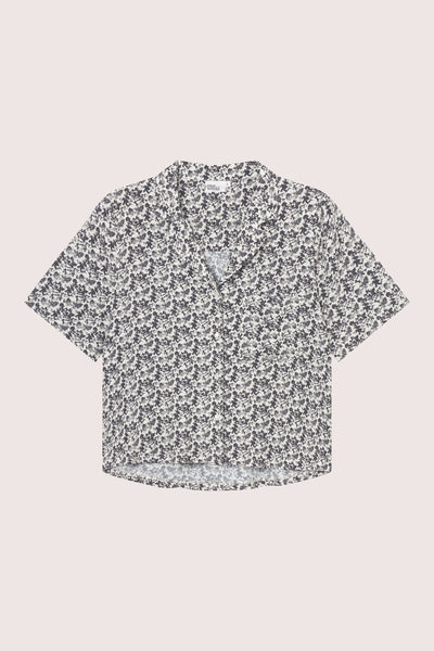 Ellen Bowler Shirt - Creme Black Print