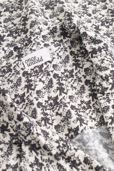Ellen Bowler Shirt - Creme Black Print