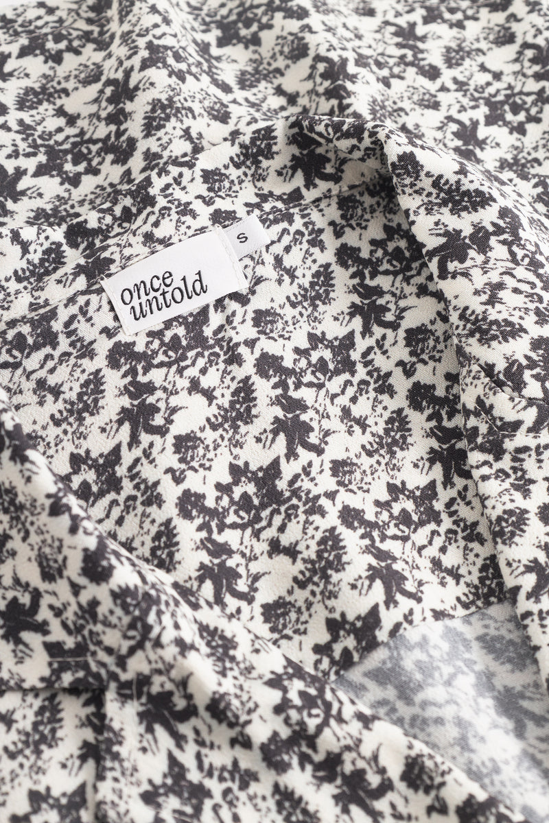 Ellen Bowler Shirt - Creme Black Print