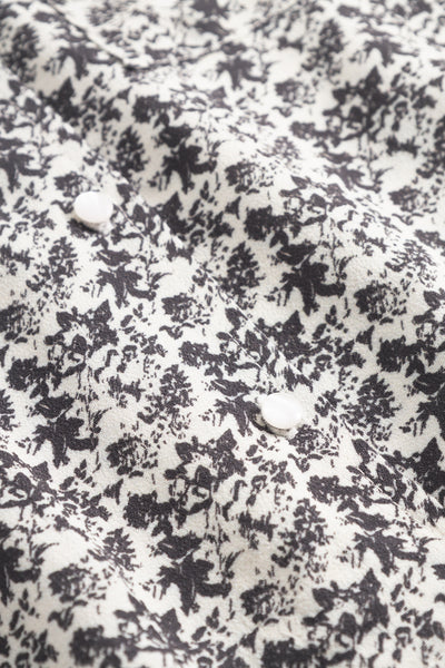 Ellen Bowler Shirt - Creme Black Print