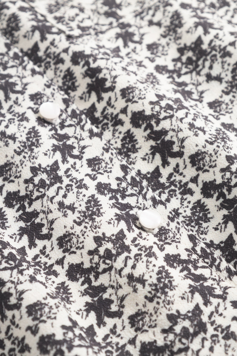Ellen Bowler Shirt - Creme Black Print