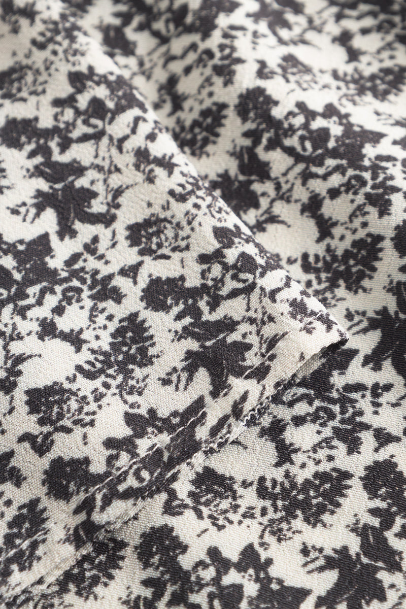 Ellen Midi Skirt - Creme Black Print