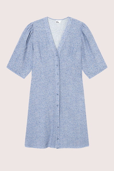 Ellen Short Dress - Blue Petite Flower
