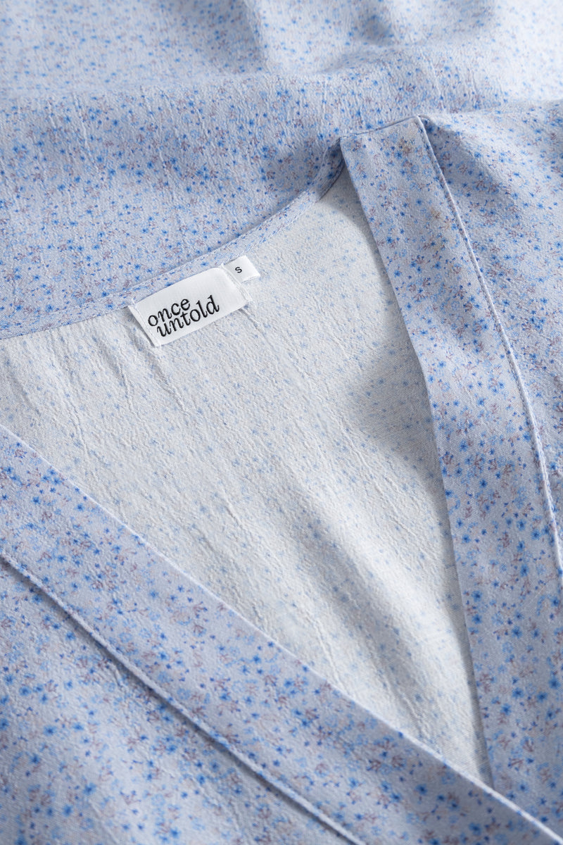 Ellen Short Dress - Blue Petite Flower