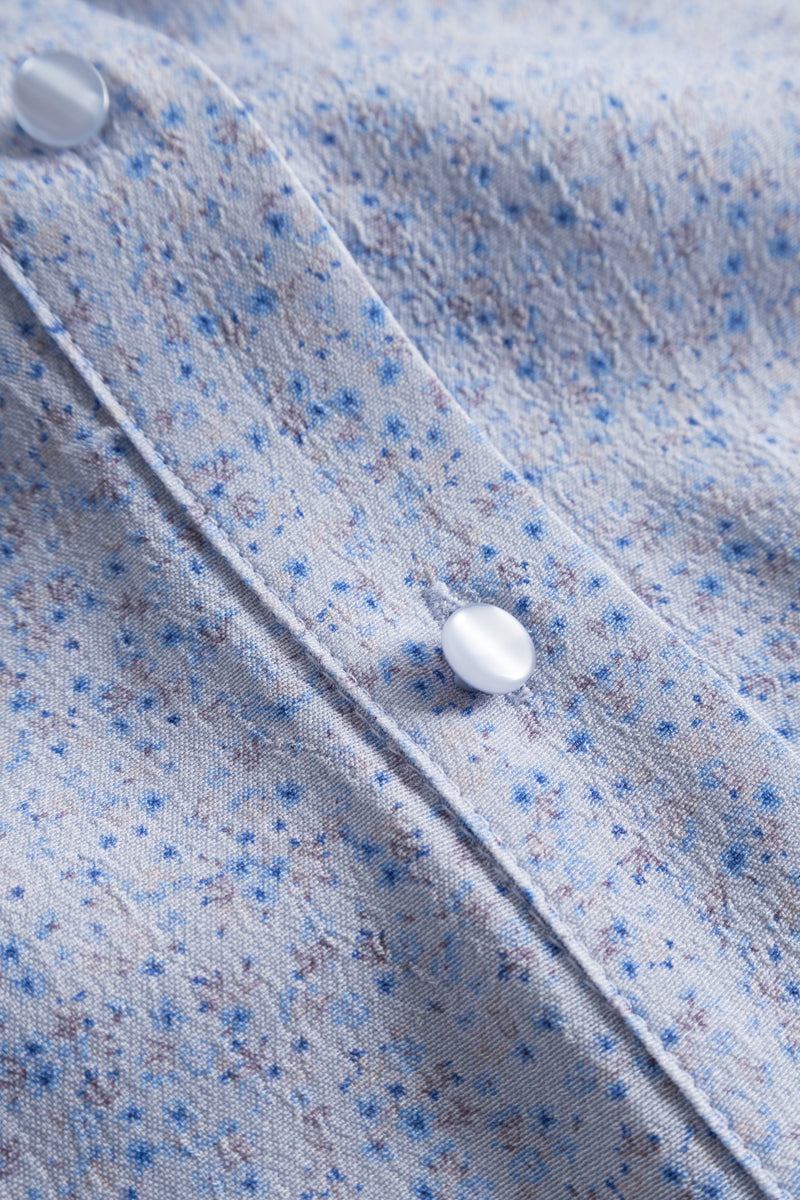 Ellen Short Dress - Blue Petite Flower