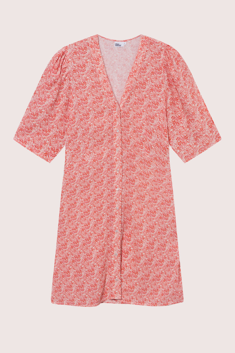 Ellen Short Dress - Pink Petite Flower