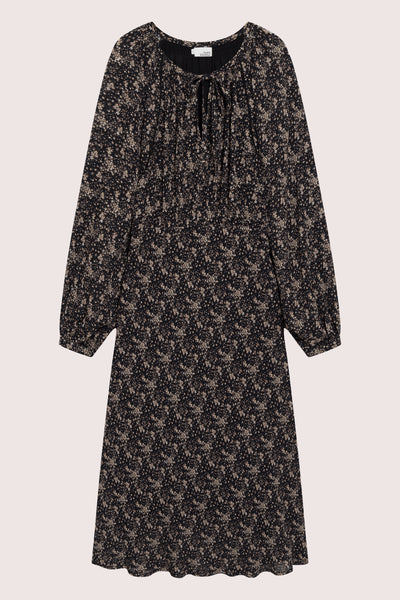 Estelle Drapey Dress - Brown Wild Flower