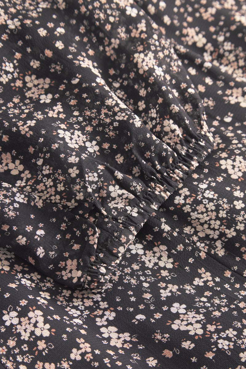 Estelle Wrap Dress - Brown Wild Flower