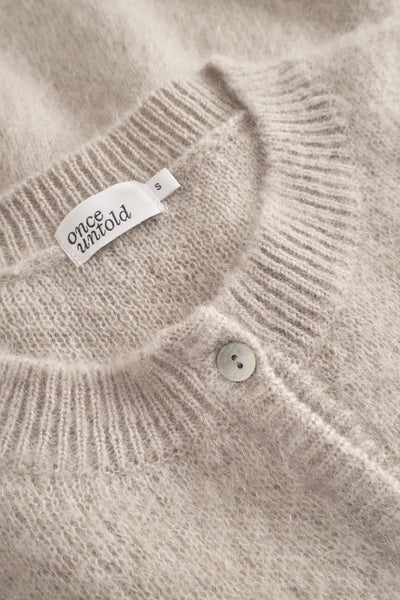 Florie Puff Cardigan - Washed Grey