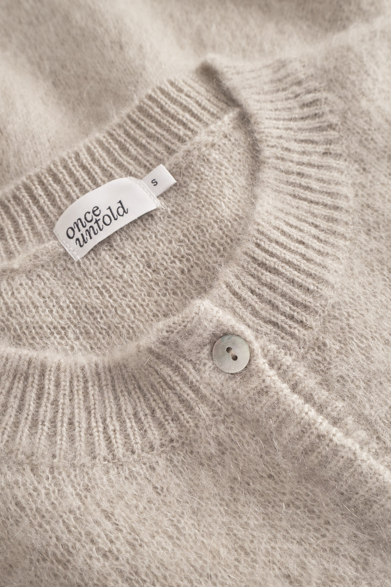 Florie Puff Cardigan - Washed Grey