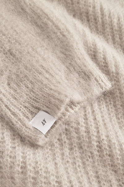 Florie Brushed Zip Knit - Washed Grey