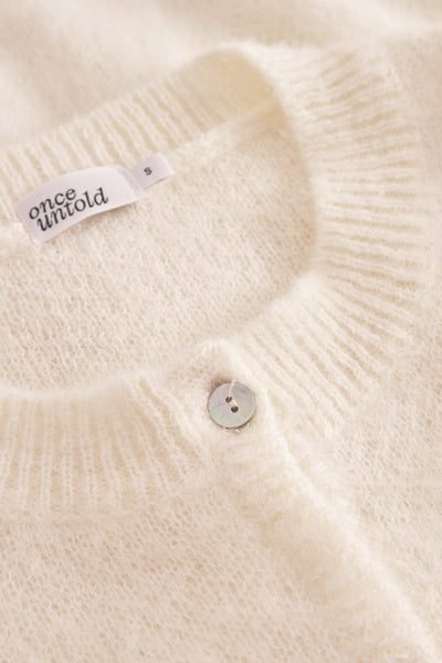 Florie Puff Cardigan - Creme