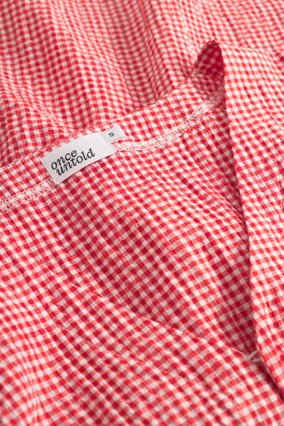 Indiana Ribbon Blouse - Poppy Red Checked