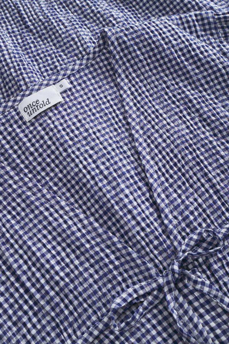 Indiana String  Blouse - Navy/ White