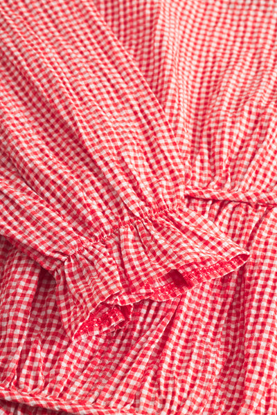 Indiana String Blouse - Poppy Red Checked