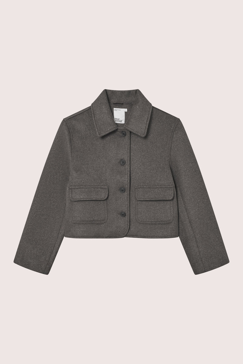 Iris Cropped Jacket - Brown Melange