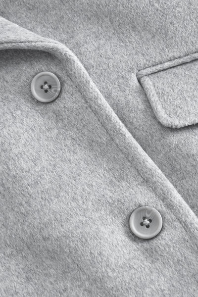 Iris Short Coat - Light Grey Melange