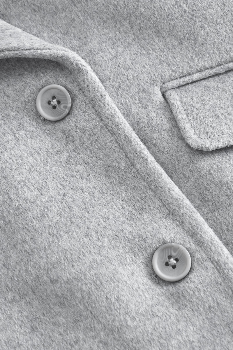 Iris Short Coat - Light Grey Melange