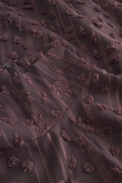 Julia Mock Neck Dress - Deep Mahogny