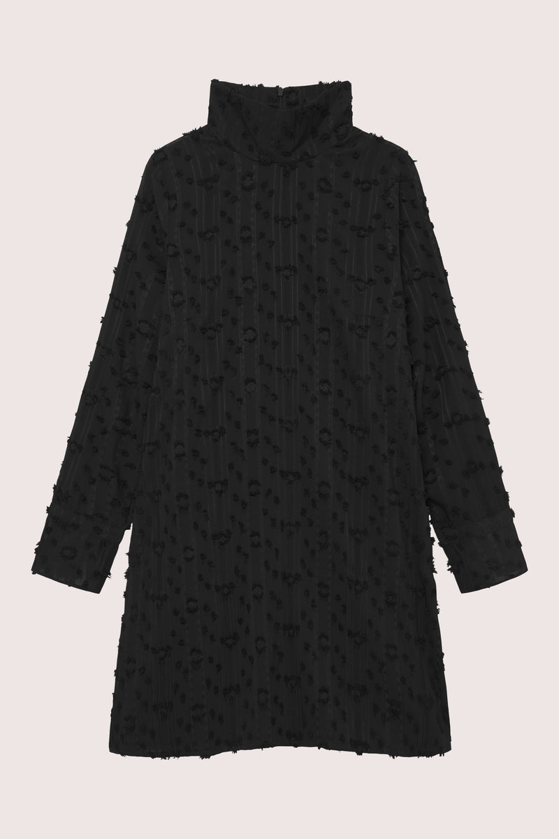 Julia Mock Neck Dress - Black