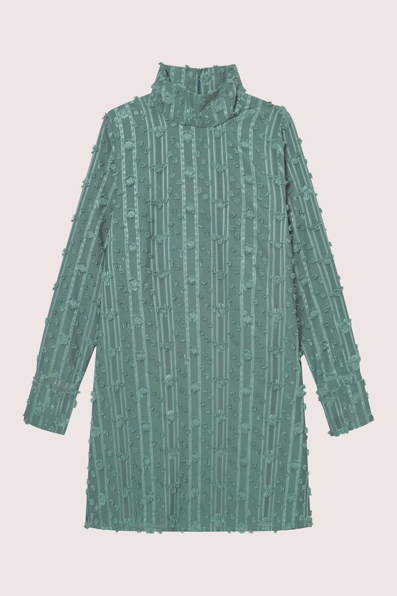 Julia Mock Neck Dress - Frosted Green