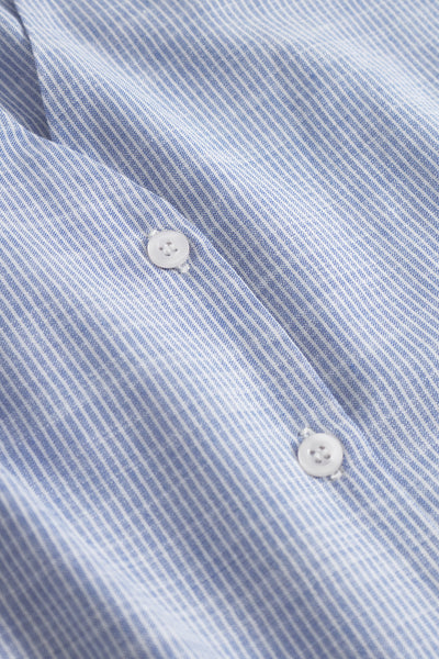 Mai Button Blouse - Lt. Blue Stripe
