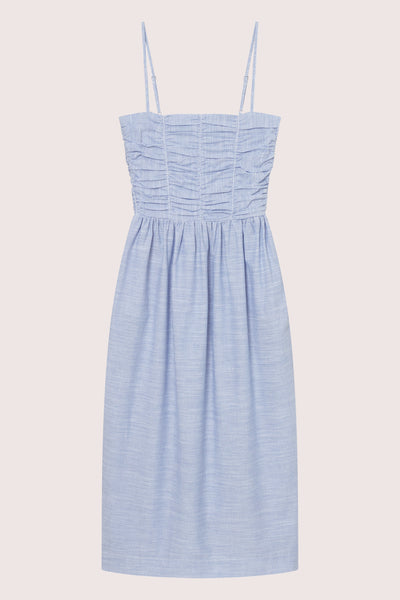 Mai Smock Dress - Lt. Blue Stripe
