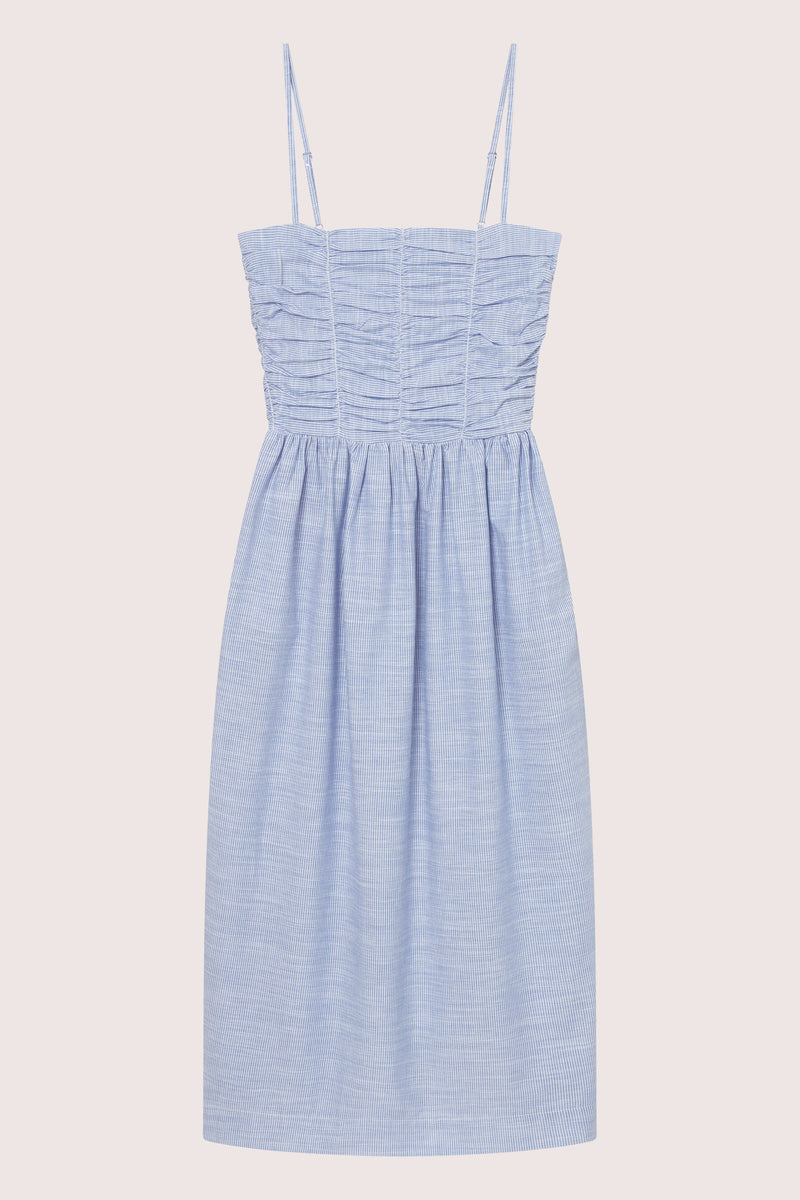 Mai Smock Dress - Lt. Blue Stripe