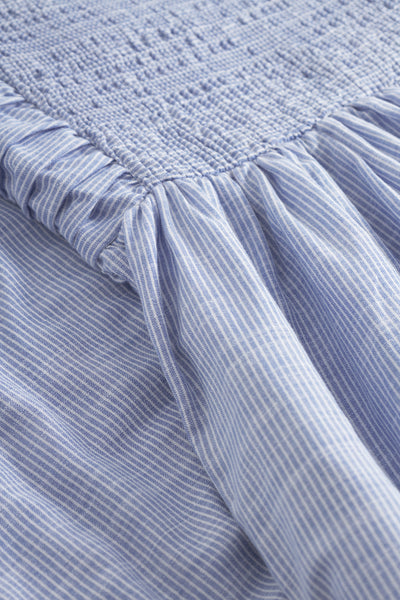 Mai Smock Dress - Lt. Blue Stripe