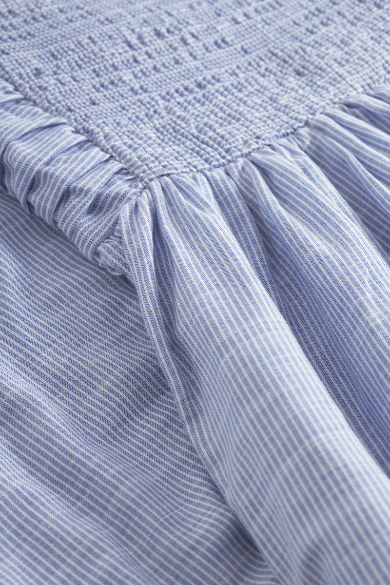 Mai Smock Dress - Lt. Blue Stripe