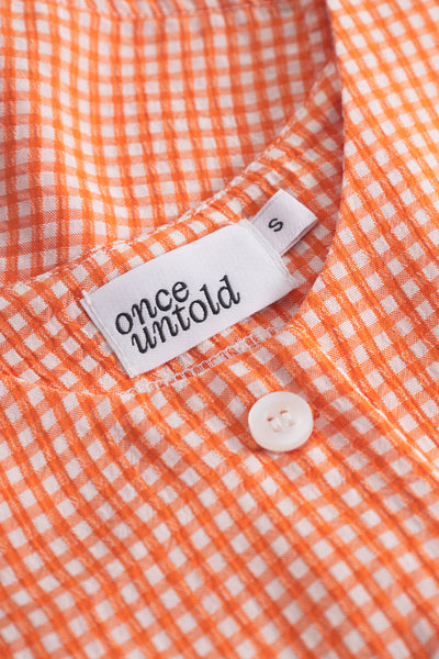 Mari Button Tank Top - Clay Checked