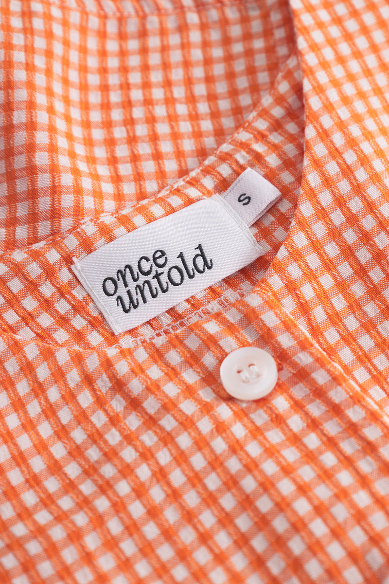 Mari Button Tank Top - Clay Checked