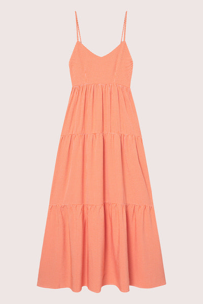Mari Long Dress - Clay Checked