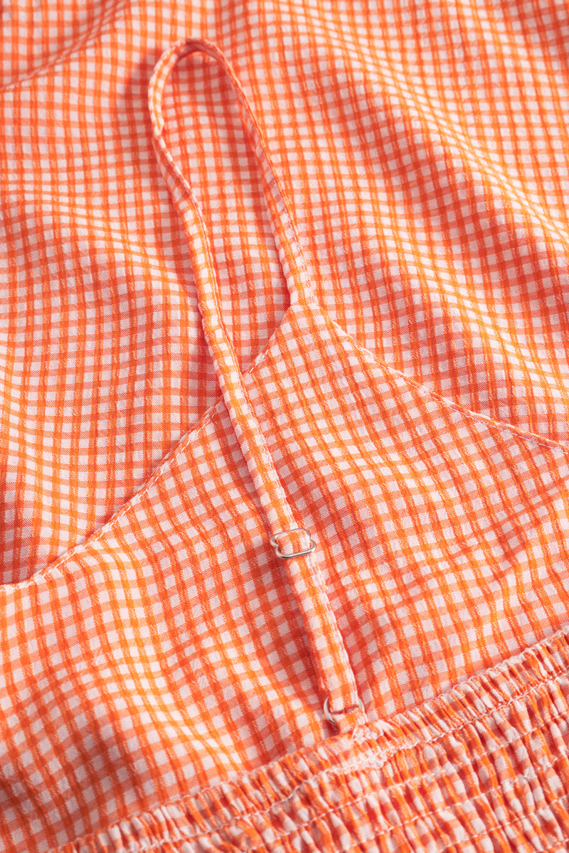 Mari Long Dress - Clay Checked