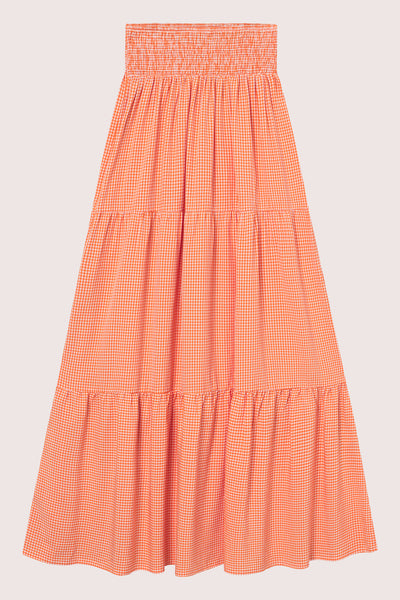 Mari Long Skirt - Clay Checked