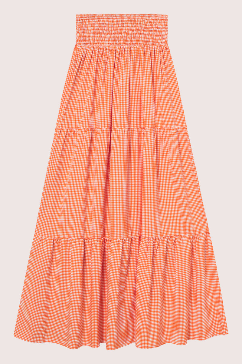 Mari Long Skirt - Clay Checked
